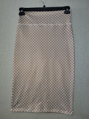Soho Lady Size PM Beige and Brown Geo-Print Pencil Skirt